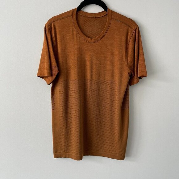 Lululemon Metal Vent Breathe Short Sleeve Activewear T-Shirt Amber Small - Picture 2 of 7
